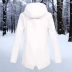 Women's Longline Waterproof Rain Coat with Drawstring Hood