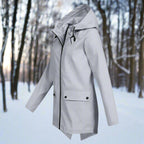 Women's Longline Waterproof Rain Coat with Drawstring Hood