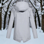 Women's Longline Waterproof Rain Coat with Drawstring Hood
