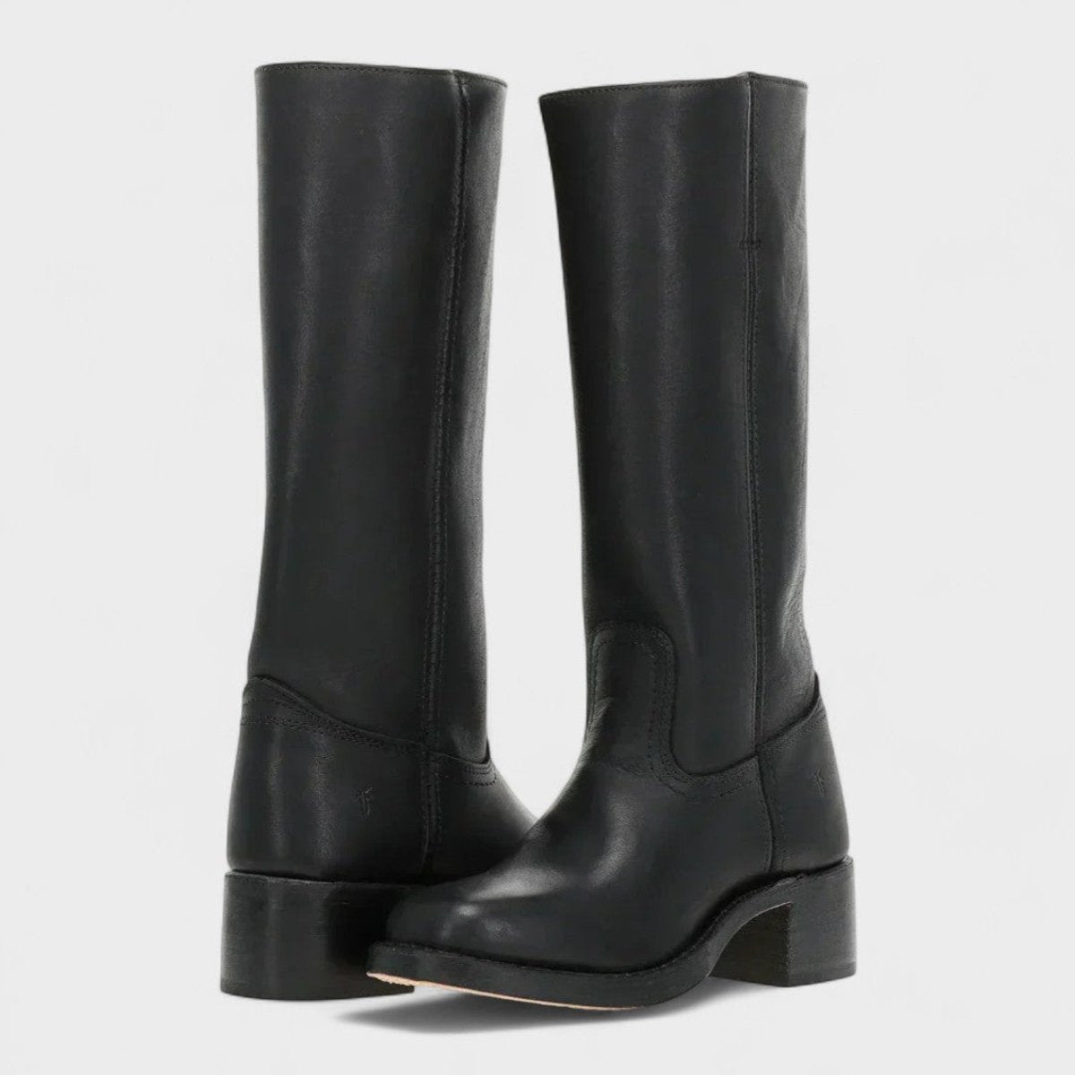 Women's Leather-Lined Knee-High Cowboy Boots with Block Heel