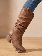 Women's Flat Western Tall Boots with Roomy Calf