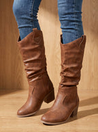 Women's Flat Western Tall Boots with Roomy Calf