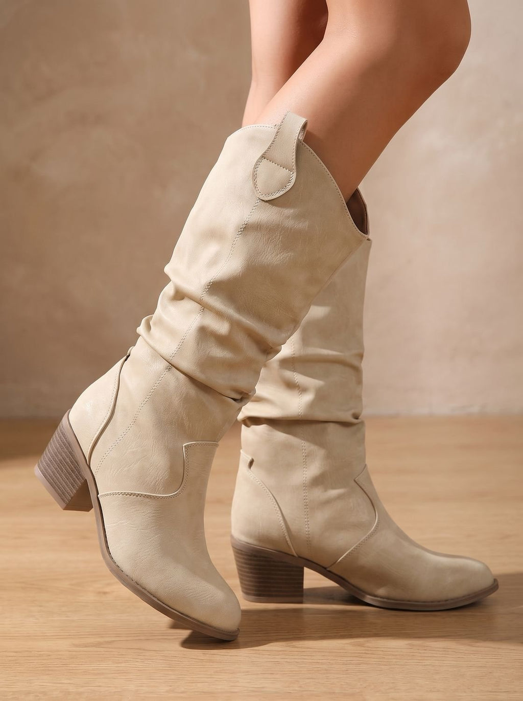Women's Flat Western Tall Boots with Roomy Calf