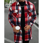 Women's Lapel Collar Check Overshirt with Utility Pockets