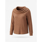 Women's Soft Draped Neck Rib Knit Jumper